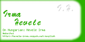 irma hevele business card